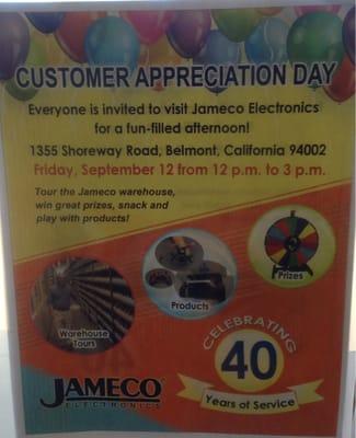 Jameco appreciates it's customers!