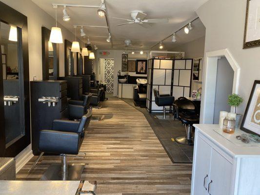 New flooring at Salon 1560! Cozy, clean and comfortable!