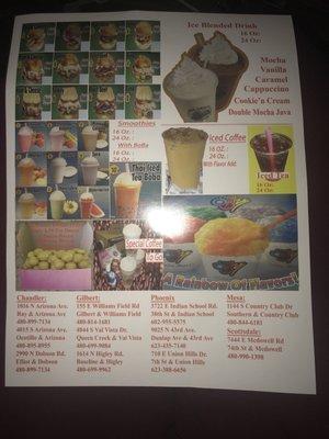 Pictures of the menu