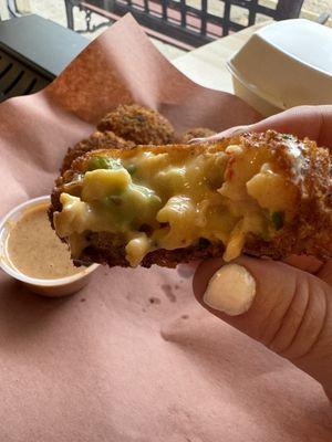 Fried crawfish and mac n cheese balls