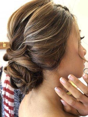 Side view of my wedding hair. I was obsessed - so lovely!