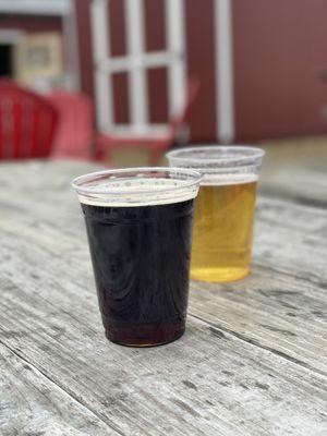 A Beer Named Sue (black lager) Bullocks Lager (Helles lager)