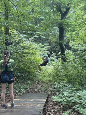 Zip line through the trees