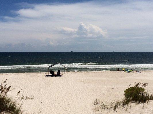 Our tent and chairs stayed up all week. The neighbors canopies broke in a wind storm. Our Beach Bum tent was the only one standing!!!