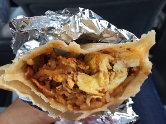 Breakfast burrito - bacon and chorizo 5