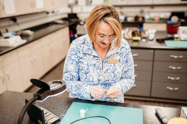 Susie Randolph working in our lab