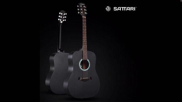 Sattari Matt black steel string guitar