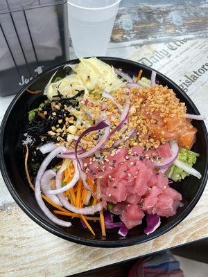 Poke Bowl with Tuna and Salmon