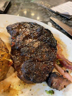 Burnt ribeye supposed to be med rare