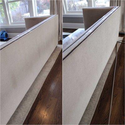 Back of couch - before & after