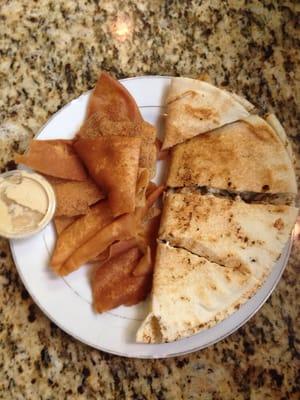 Fetadilla, Pita Chips, & Hummus. So good.