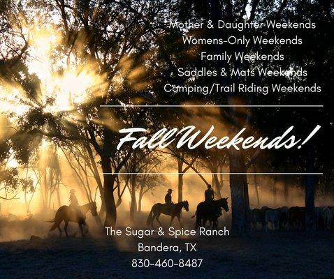 Join us for a perfect Fall getaway!