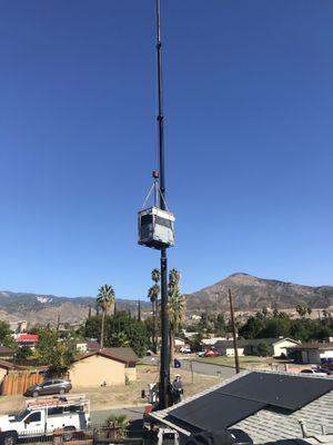 Thank you for showing me how the crane process works! Very impressive! Amazing job! Up up and away goes the old one.