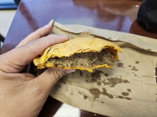 Beef patty - beef in a pie crust. Delicious