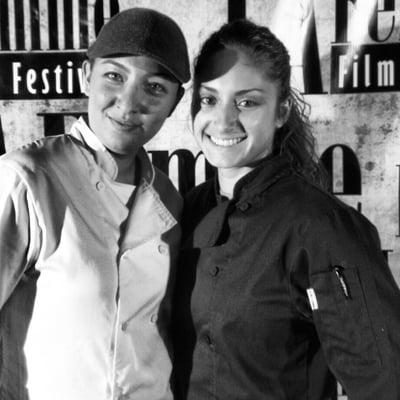 Executive Chefs Olivia Hernandez and Ashley Samudio on the Red Carpet @LA Femme Film Festival Awards :)