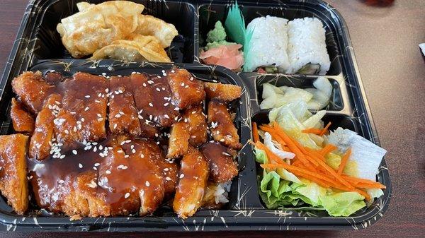 Chicken cutlet bento box