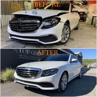 Insurance claim repair on a Mercedes E-Class