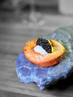 thai coconut pancake with caviar | @wha.eva.eats