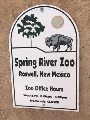 Just the office hours and not for the zoo itself.