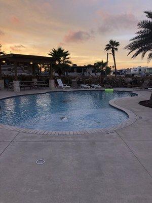 The pool in front of the park