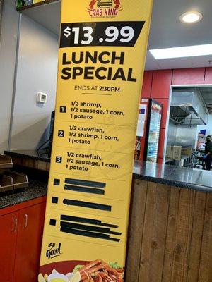 Lunch Special photo. Ends at 2:30pm. Congrats. You're special. Like what your mommy told you.