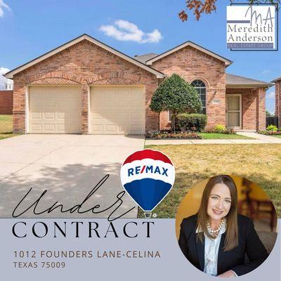 Happy to share that my wonderful buyer clients have this cute home is UNDER CONTRACT!

 1012 Founders Lane-Celina Texas 75009