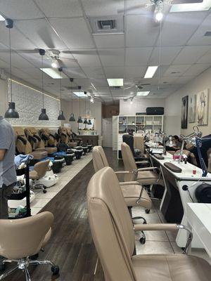 Pedicure and manicure chairs