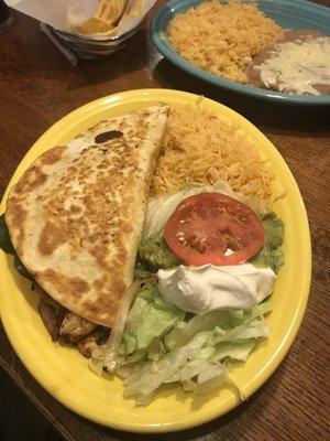 Chicken fajita quesadilla