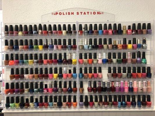 Look at all those nail polishes!