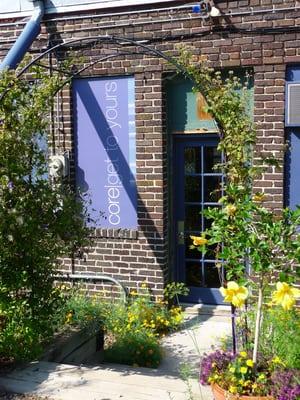 Welcoming back entrance garden