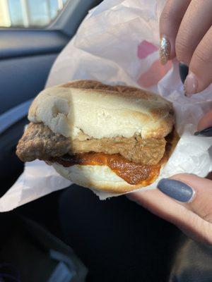 Turkey Sausage Egg & Cheese on English muffin