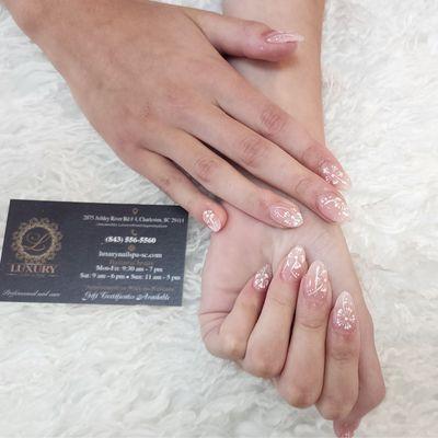 Luxury Nail Spa offers a full variety of manicure services: nail polish, acrylic nails, and dipping powder. We also offer pedicures and foot