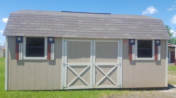 12x20 Pre-Owned Lofted Barn with TX shutters