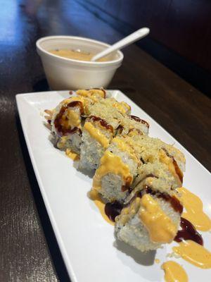 Crunch Roll, Miso Soup.