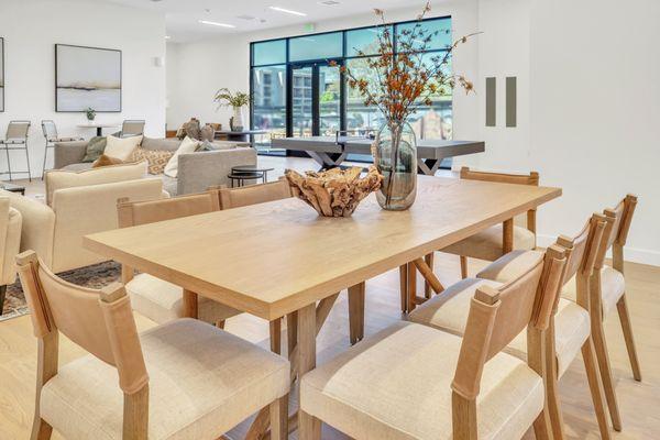 Gorgeous, Sleek dining set in our clients clubhouse in Clearfield