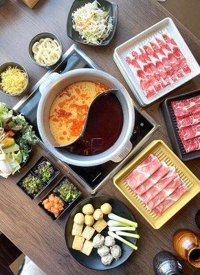 sukiyaki and tonkatsu broth