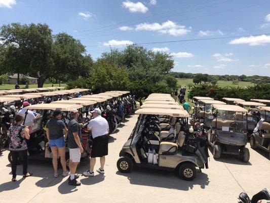 Golf carts for all 110 players