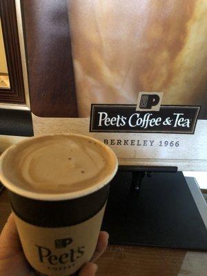 Morsels cafe has Peet's coffee, I got the Hot mocha latte