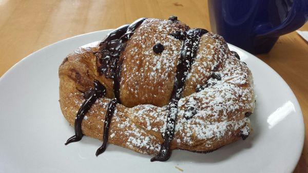 This chocolate croissant proved a bit tough, but tasted good.