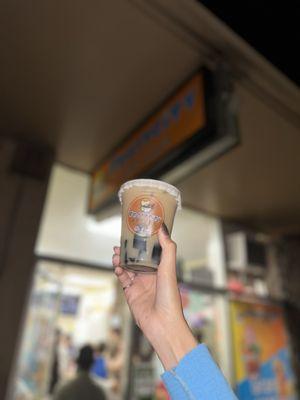 Jasmine Milk Tea with Grass Jelly