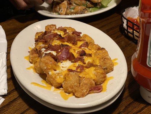 Tater Tots with cheese and bacon