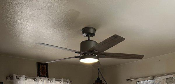 Our newly installed bedroom fan!