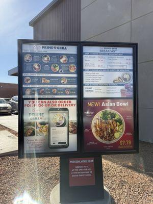 Sign to describe options but you can't order here