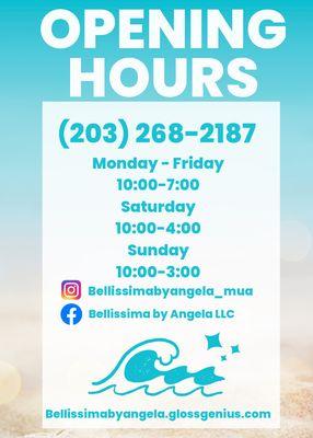 Current opening hours