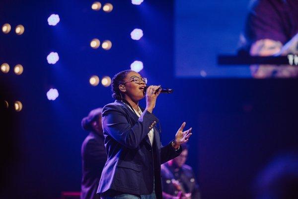 People leading worship at Christ Fellowship Church in Palm Beach Gardens, FL