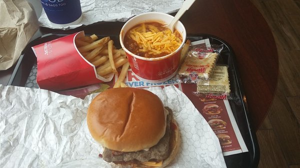 Son of Baconator with fries and chili