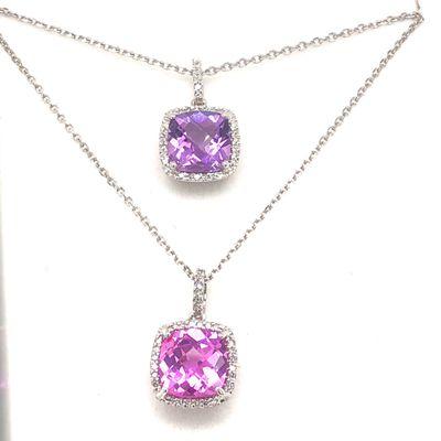 White Gold Diamond & Gemstones Pendants