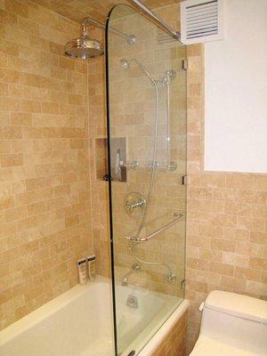 Remodeled Bathroom with Custom Frameless Shower Glass - Tribeca