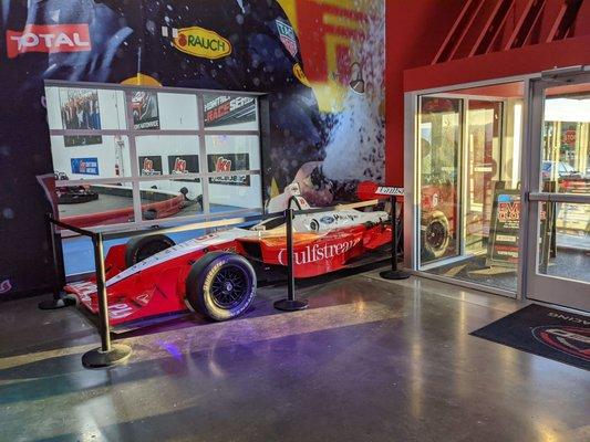 Entrance, compete with an actual Indy car