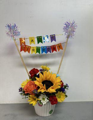 Banner Birthday Arrangement